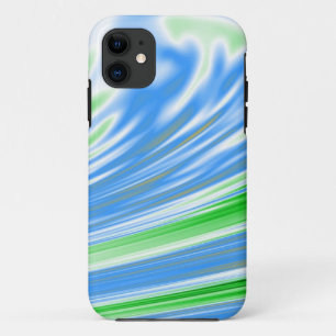 Lime Cyan White Abstract Background iPhone 11 Case