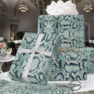 Lime Daiquiri Green Anaconda Snakeskin Wrapping Paper