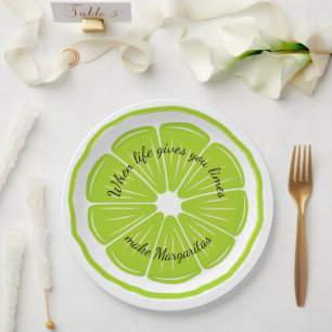 Lime Design Paper Plate