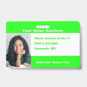 Lime Do It Yourself Custom Homeschool ID Badge