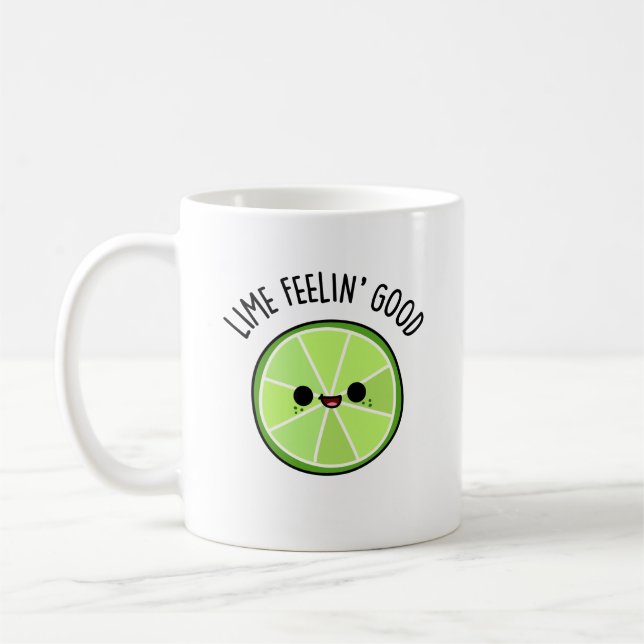 Lime Feeling Good Funny Citrus Lime Pun  Coffee Mug (Left)