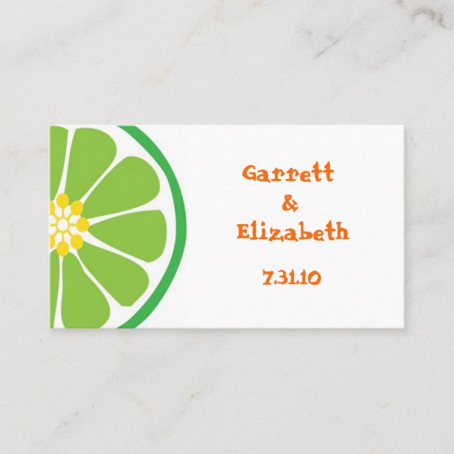 Lime Fiesta Place Cards or Save the Date Inserts (Front)
