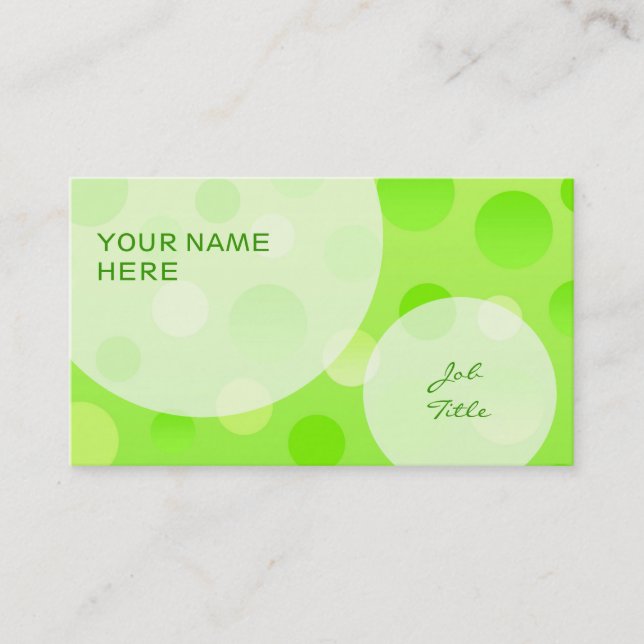 Lime Fizz business card template bubbles (Front)