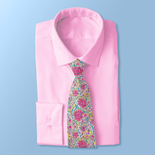 Lime Floral Arabic Pattern Neck Tie