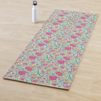 Lime Floral Arabic Pattern  Yoga Mat
