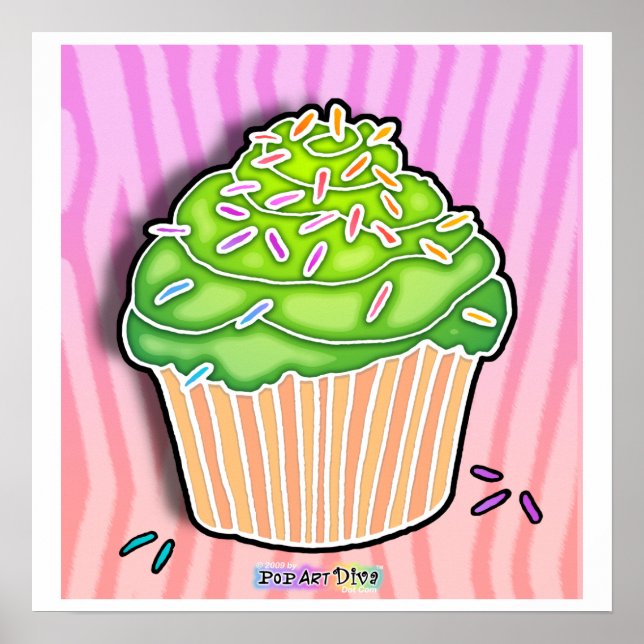 Lime Frosted Pink CUPCAKE POSTER (Front)
