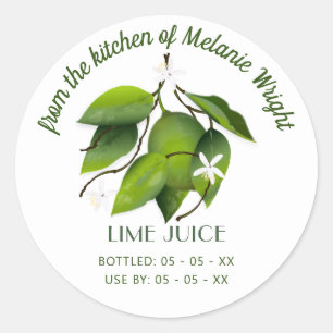 Lime Fruit Canning Classic Round Sticker