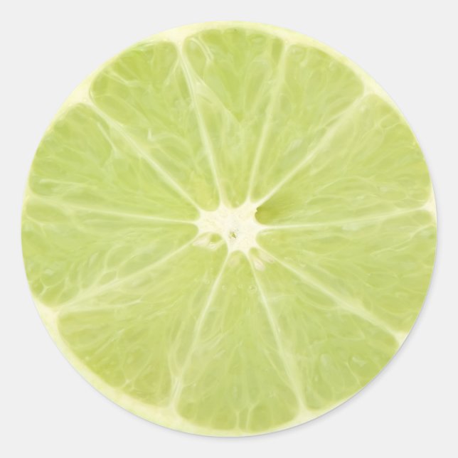 Lime Fruit Fresh Slice Classic Round Sticker (Front)