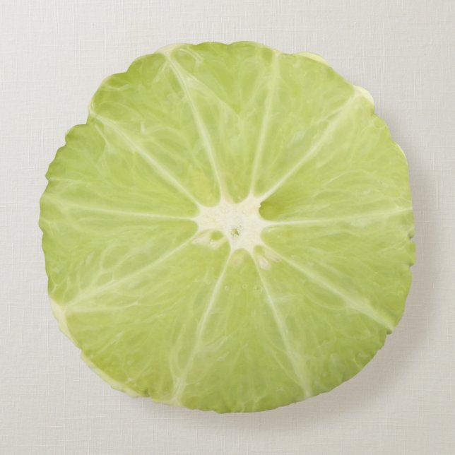 Lime Fruit Fresh Slice Round Cushion (Front)