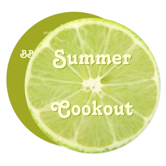 Lime Fruit Fresh Slice Summer Cookout Invitation