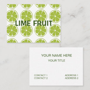 Lime Fruit Green Lime Pattern Business Card