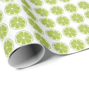 Lime Fruit Green Lime Pattern Wrapping Paper