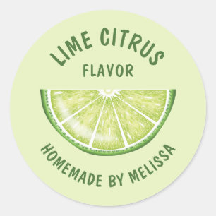 Lime Fruit Slice Custom Homemade Product Flavour Classic Round Sticker