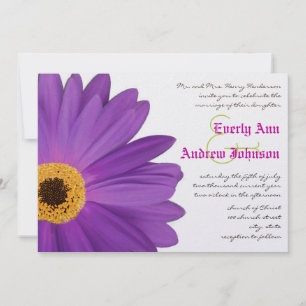 Lime & Fuchsia Gerber Daisy Wedding Invitation