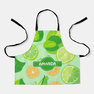 Lime Geometric Colourful Personalised Pattern Apron