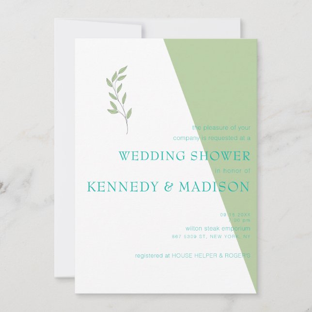 Lime Geometric Magnificent Minimalist Wedding Invitation (Front)