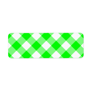 Lime Gingham Return Address Label