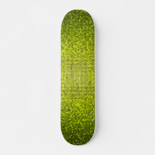Lime Glitter Sequin Disco Old School Skateboard