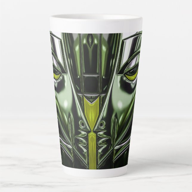 Lime Glow Metal Art Latte Mug (Front)