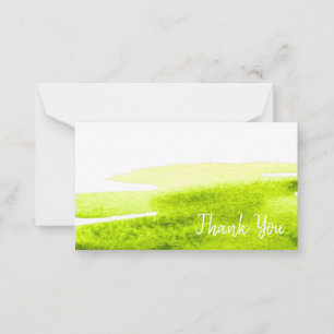 Lime grass green watercolor swish card