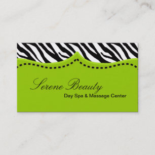 Lime Gree Zebra Print Animal Pattern Business Card
