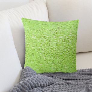 Lime Green Abstract Glass Pillow