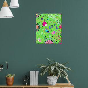 Lime Green Abstract Print