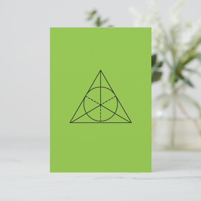 Lime Green Abstract Wallpaper | Minimal Design Enclosure Card (Standing Front)