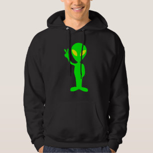Lime Green Alien giving Peace Sign Shirt