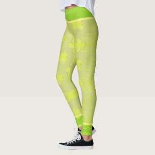 Lime green and a touch of yellow leggings