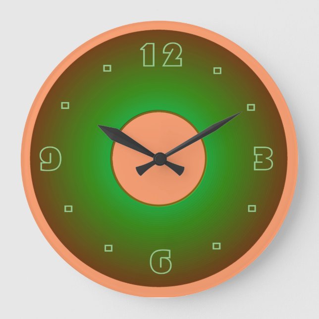 Lime Green and Apricot> Plain Wall Clocks (Front)