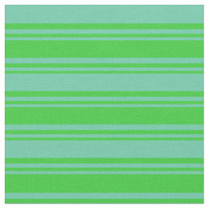Lime Green and Aquamarine Coloured Lines Pattern Fabric