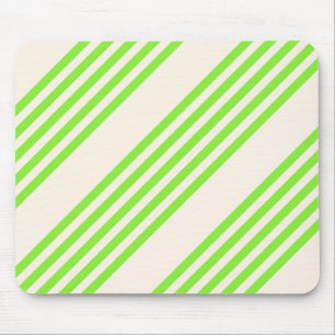 Lime green and beige five stripes pattern mouse pad