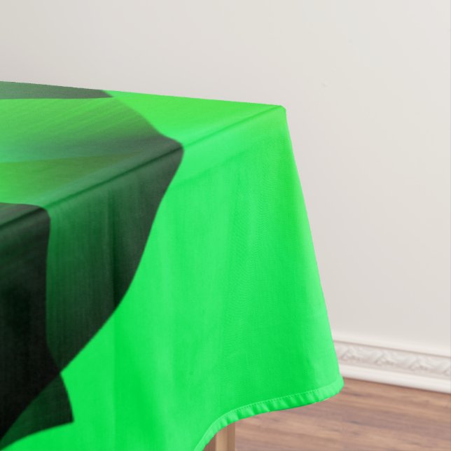 Lime green and black curling, with shadow? tablecloth (In Situ)