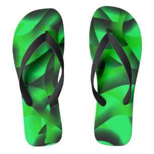 Lime green and black curling, with shadow? thongs