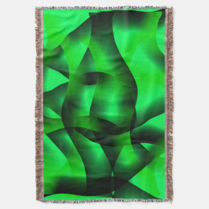 Lime green and black curling, with shadow? throw blanket