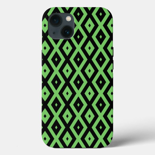 Lime green and black diamond pattern Case-Mate iPh Case-Mate iPhone Case (Back)