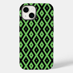 Lime green and black diamond pattern  Case-Mate iPhone 14 case
