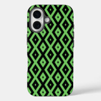 Lime green and black diamond pattern