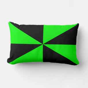 Lime Green and Black Pinwheel Lumbar Cushion