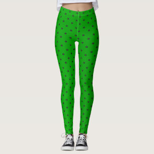 Lime Green and Black Polka Dots Leggings