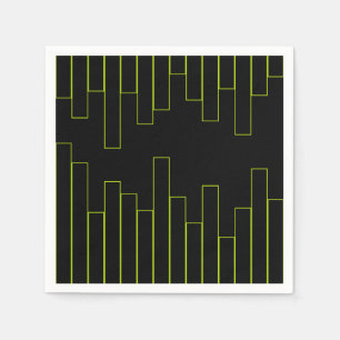 Lime Green and Black Rectangles Napkin