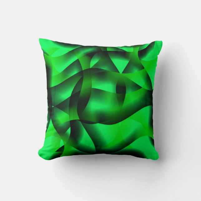 Lime green and black ripples, with shadow? cushion (Front)