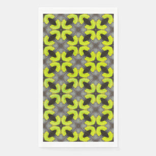 Lime Green and Black Tropical Pattern Napkin