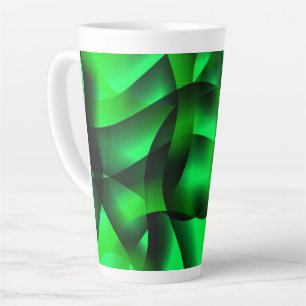 Lime green and black undulation, with shadow? latte mug