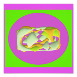 Lime Green and bright purple patterns       Poster