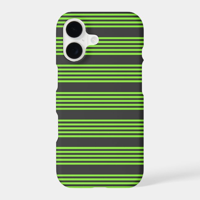 Lime green and charcoal five stripes pattern (Back)