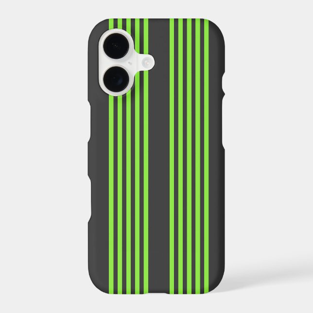 Lime green and charcoal five stripes pattern (Back)