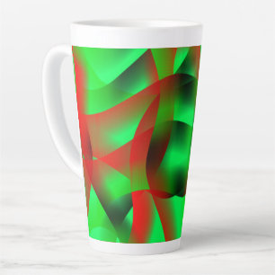 Lime green and clear red ripples, with shadow? latte mug