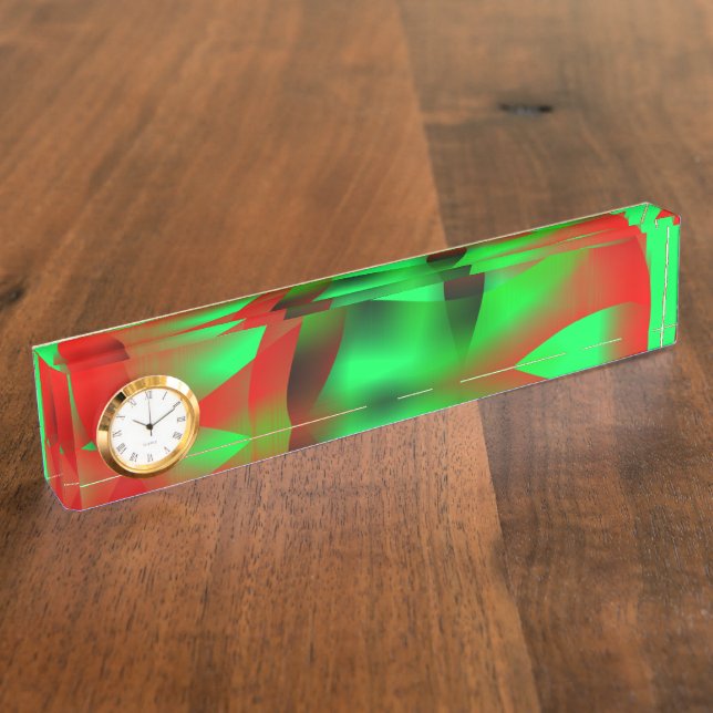 Lime green and clear red ripples, with shadow? nameplate (Side)